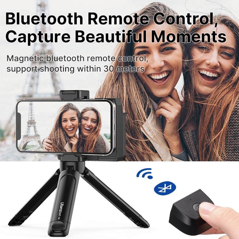 Ulanzi CapGrip II Smartphone Handheld Selfie Booster Hand grip Bluetooth Remote Control Phone Shutter for iPhone Android Phone