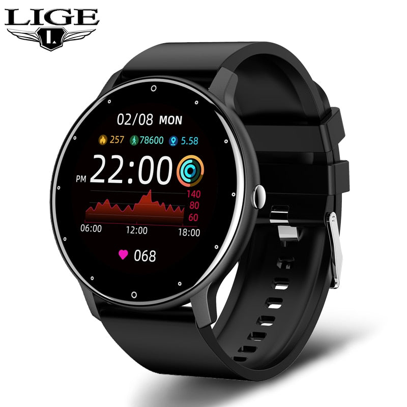 LIGE 2023 New Men Smart Watch Real-time Activity Tracker Heart Rate Monitor Sports Women Smart Watch Men Clock For Android IOS