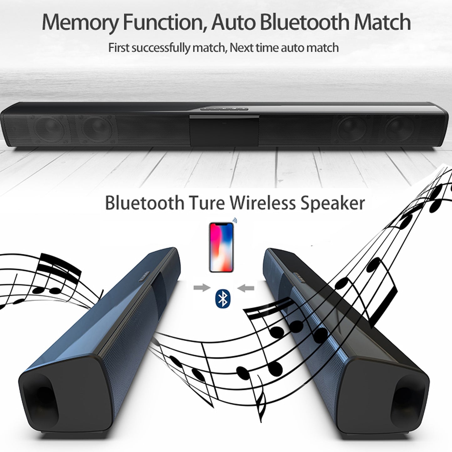 Home Theater HIFI Portable Wireless Bluetooth Speakers Column Stereo Bass Sound bar FM Radio USB Subwoofer for Computer TV Phone