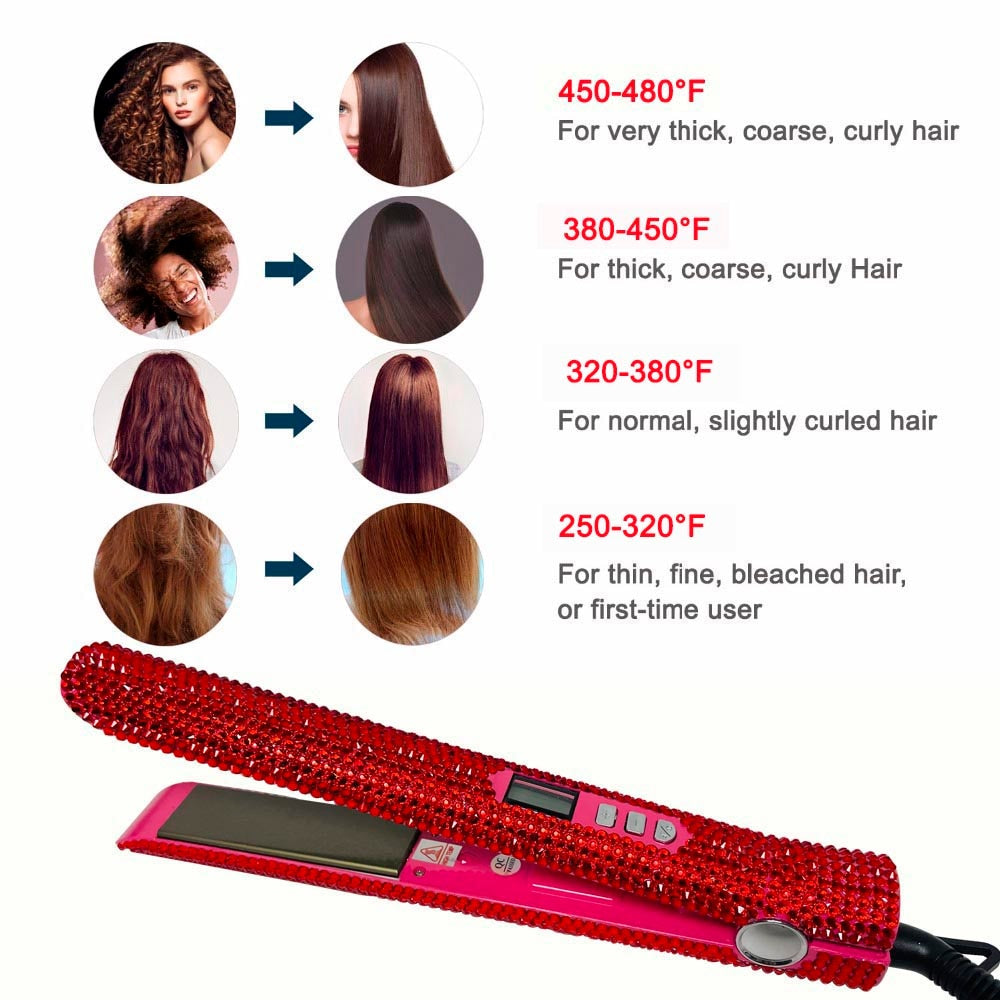 Hair Styling tools 3 Piece Set Bling Rhinestone Hair Dryer Hair Straightener Wig Brush Hot tools