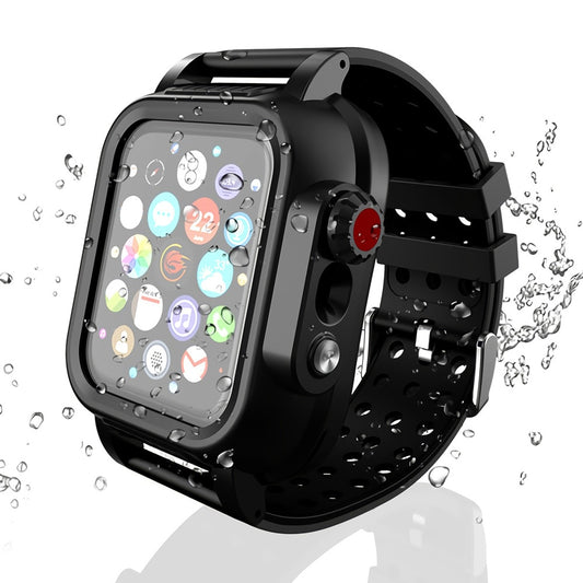 38/40/42/44 mm Watch Waterproof Case for Series 6  5  4/SE, Full Sealed Protective iWatch Case with Built-in Screen Protector